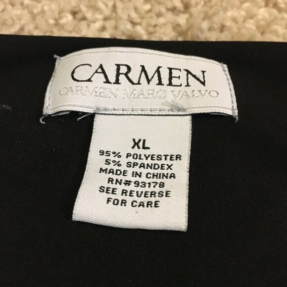 NWT Carmen Marc Valvo Black Grommet Shoulder Tie Hem Tank Top - Picture 10 of 15